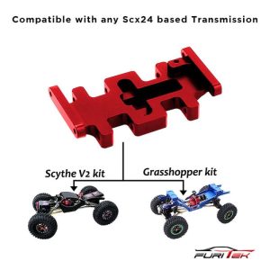 LCG ALU Skid plate - Red FURITEK Skids - Rock Crawler