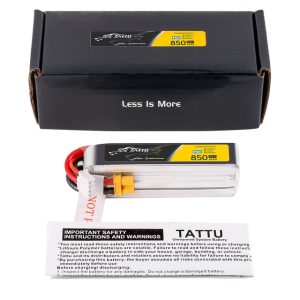 Tattu 2s 850mAh 95C 7.6V HV Lipo Battery with XT30 Long-Pack - 2 Celle
