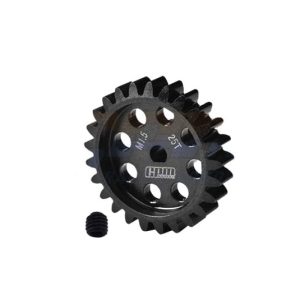 Pignone motore in acciaio 40Cr 25T modulo 1.5 per X-Maxx e XRT (albero 5mm)