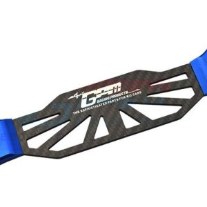 Supporto batteria in alluminio 6061-T6 con inserto carbonio per Traxxas Sledge/Maxx/Slash blu