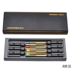 AM Power Tool Tip Set 7 Pieces With Alu Case Black Golden ARROWMAX