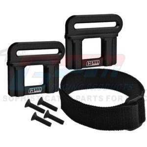 Supporto batteria in alluminio 7075 nero con velcro per MAXX-SLASH e SLEDGE
