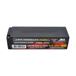 AM Lipo 6000mAh 4S - 14.8V 65C Continuous 130C  5mm Bullets ARROWMAX