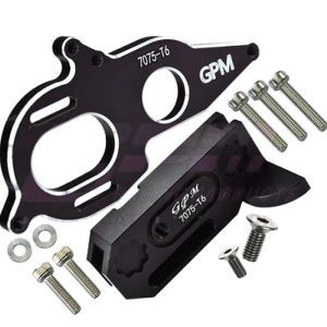 Supporto centrale trasmissione e supporto motore in alluminio nero per ARRMA Granite/Big Rock/Senton