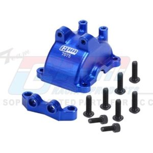 Copertura trasmissione e supporti bracci in alluminio blu per Tamiya TT02