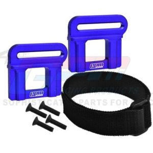 Supporto batteria in alluminio 7075 blu con velcro per MAXX-SLASH e SLEDGE