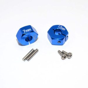 Set esagoni ruota in alluminio blu 12x7mm (2 pz) per Tamiya TT02