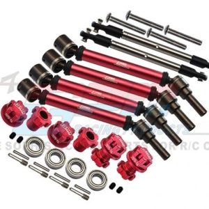 Set CVD in acciaio e alluminio anteriore e posteriore rosso +20mm con esagoni ruota e tiranti GPM TRX WideMaxx