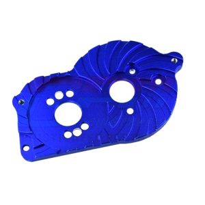 Piastra motore in alluminio blu con alette di raffreddamento per Losi Mini-T 2.0