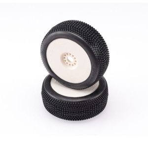 Ruote Alaska clay su cerchi bianchi (2) HOTRACE 1/8 buggy