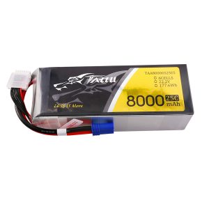 Tattu 8000mAh 22.2V 25C 6S1P Lipo Battery Pack with EC5 - 6 Celle