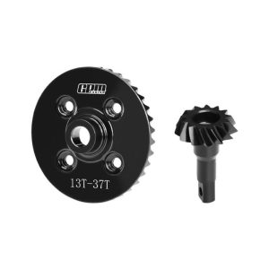 Carbon-Stahl Spiral Tellerrad & Triebling vorn schwarz GPM TRAXXAS Maxx Slash / Maxx