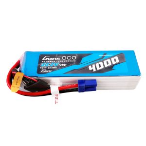 Gens ace G-Tech 4000mAh 22.2V 45C 6S1P Lipo Battery Pack with EC5 plug - 6 Celle
