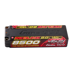 Gens ace Redline 2.0 Series 8500mAh 2S 7.6V 140C HardCase HV Lipo Battery Pack with Hardcase 58# - 2 Celle