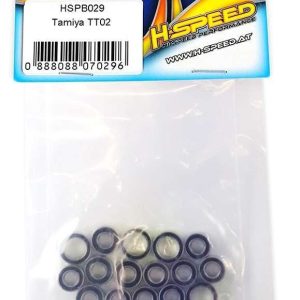 Set cuscinetti a sfere con guarnizione in gomma, oliati, antiruggine (16) H-SPEED per TAMIYA TT02