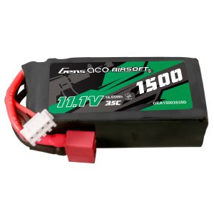 Gens ace 35C 1500mAh 3S1P 11.1V Airsoft Gun Lipo Battery with T Plug - 3 Celle