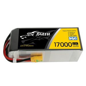 Tattu 17000mAh 22.8V 15C 6S1P Lipo Battery with XT90-S(anti-spark) Plug