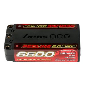 Gens ace Redline 2.0 Series 6500mAh 2S1P 7.6V 140C HardCase HV Lipo Battery Pack with Hardcase 63# - 2 Celle