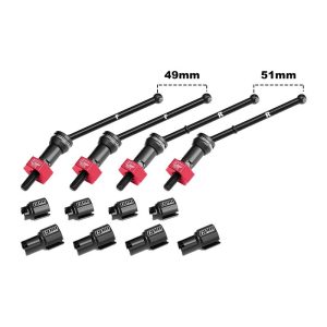 Coppia CVD anteriori e posteriori in carbon-steel con esagoni rossi per ARRMA Granite/Grom 4WD 1/18