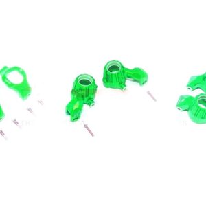 Set sterzo in alluminio con C-hub anteriore e portamozzo posteriore +KT verde GPM TRX Maxx / Maxx Slash