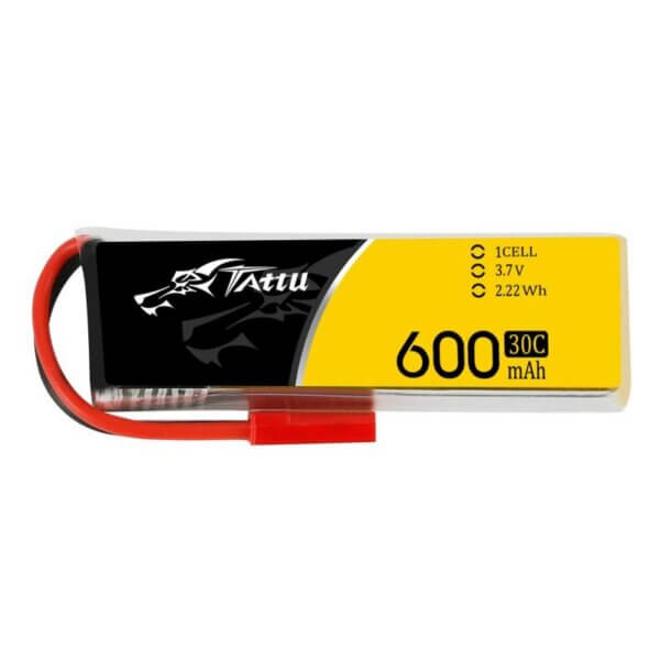 Tattu 600mAh 3.7V 30C 1S1P Lipo Battery Pack with JST Plug(1 pcs/pack) Spec :